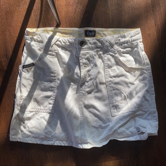 DOLCE & GABBANA Denim White Skirt
